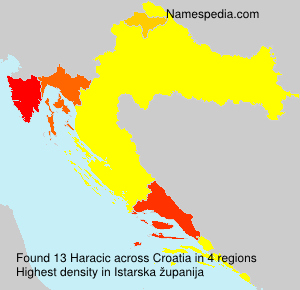 Surname Haracic in Croatia