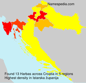 Surname Harbas in Croatia Surname Harbas in Croatia