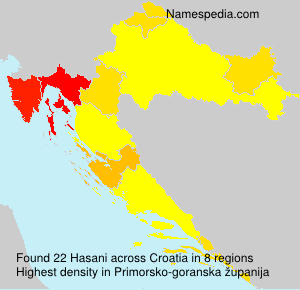 Surname Hasani in Croatia Surname Hasani in Croatia