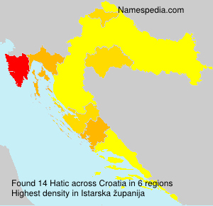 Surname Hatic in Croatia Surname Hatic in Croatia