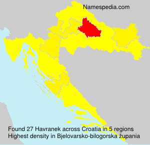 Surname Havranek in Croatia Surname Havranek in Croatia
