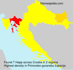 Surname Hepp in Croatia Surname Hepp in Croatia