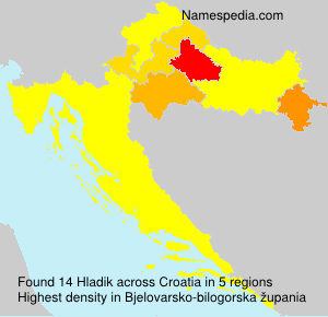 Surname Hladik in Croatia Surname Hladik in Croatia