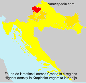 Surname Hrastinski in Croatia Surname Hrastinski in Croatia