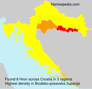 Surname Hron in Croatia Surname Hron in Croatia