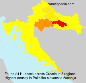 Surname Hudecek in Croatia Surname Hudecek in Croatia