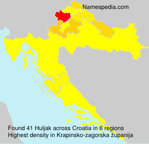 Surname Huljak in Croatia Surname Huljak in Croatia