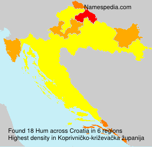 Surname Hum in Croatia Surname Hum in Croatia