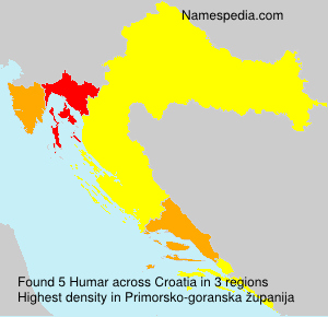 Surname Humar in Croatia Surname Humar in Croatia