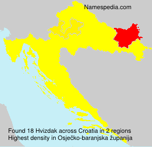Surname Hvizdak in Croatia