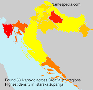 Surname Ikanovic in Croatia Surname Ikanovic in Croatia