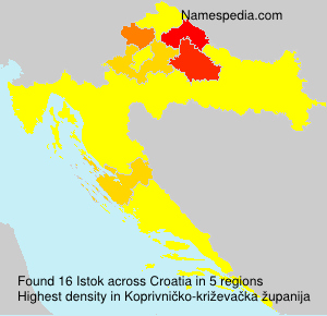 Surname Istok in Croatia Surname Istok in Croatia