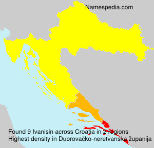 Surname Ivanisin in Croatia
