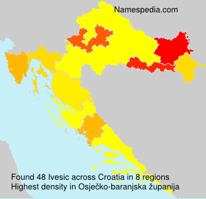 Surname Ivesic in Croatia