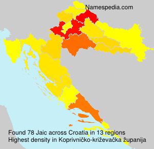 Surname Jaic in Croatia Surname Jaic in Croatia