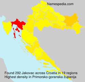 Surname Jakovac in Croatia Surname Jakovac in Croatia