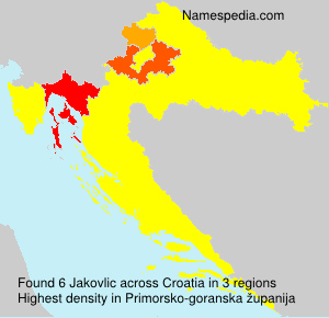 Surname Jakovlic in Croatia Surname Jakovlic in Croatia