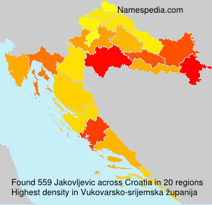 Surname Jakovljevic in Croatia Surname Jakovljevic in Croatia