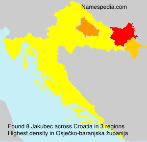 Surname Jakubec in Croatia Surname Jakubec in Croatia