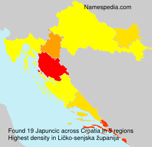 Surname Japuncic in Croatia Surname Japuncic in Croatia