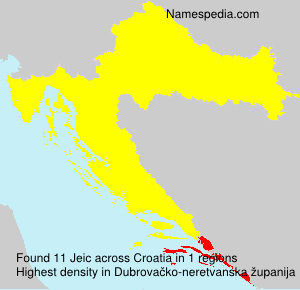 Surname Jeic in Croatia Surname Jeic in Croatia