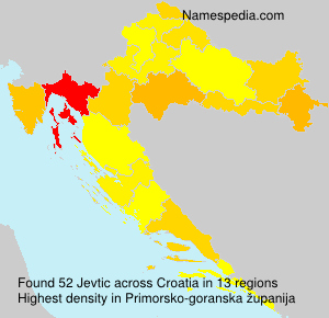Surname Jevtic in Croatia Surname Jevtic in Croatia
