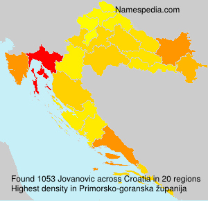 Surname Jovanovic in Croatia Surname Jovanovic in Croatia