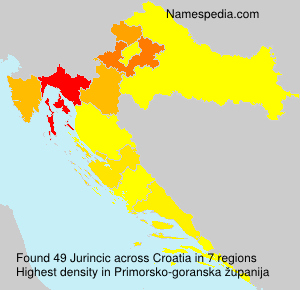 Surname Jurincic in Croatia Surname Jurincic in Croatia