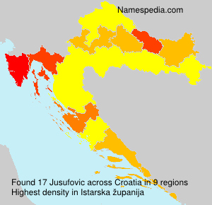 Surname Jusufovic in Croatia
