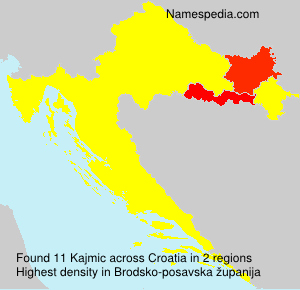 Surname Kajmic in Croatia