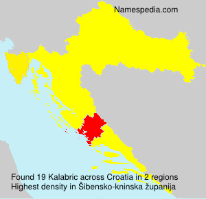Surname Kalabric in Croatia Surname Kalabric in Croatia