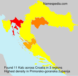 Surname Kalc in Croatia Surname Kalc in Croatia