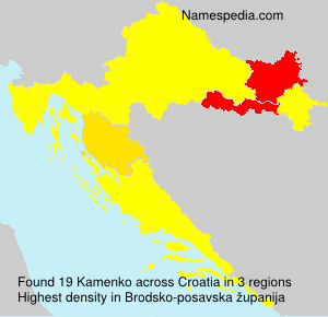 Surname Kamenko in Croatia Surname Kamenko in Croatia