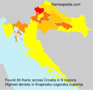 Surname Kanic in Croatia Surname Kanic in Croatia