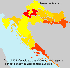 Surname Karacic in Croatia