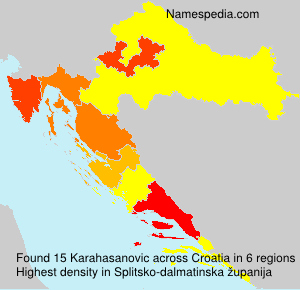 Surname Karahasanovic in Croatia Surname Karahasanovic in Croatia