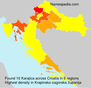 Surname Karajica in Croatia Surname Karajica in Croatia