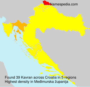 Surname Kavran in Croatia Surname Kavran in Croatia