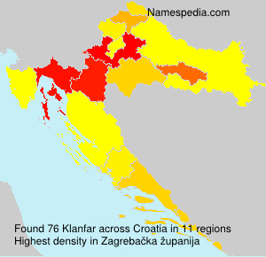 Surname Klanfar in Croatia Surname Klanfar in Croatia
