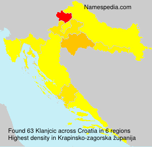 Surname Klanjcic in Croatia Surname Klanjcic in Croatia