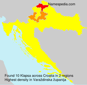 Surname Klapsa in Croatia Surname Klapsa in Croatia