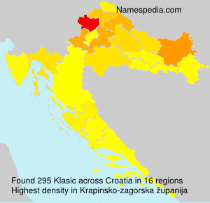 Surname Klasic in Croatia Surname Klasic in Croatia