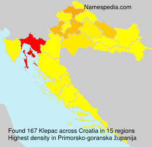 Surname Klepac in Croatia Surname Klepac in Croatia