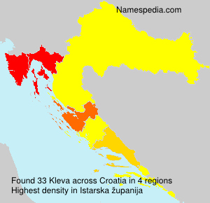 Surname Kleva in Croatia Surname Kleva in Croatia