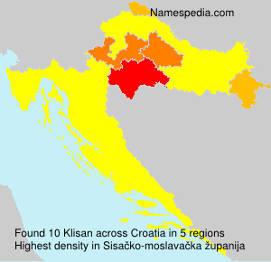 Surname Klisan in Croatia Surname Klisan in Croatia