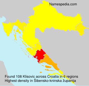 Surname Klisovic in Croatia