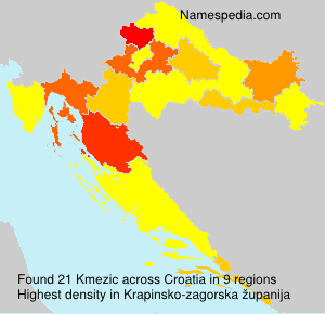 Surname Kmezic in Croatia Surname Kmezic in Croatia