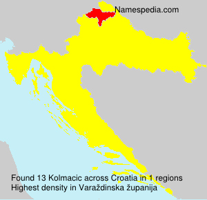 Surname Kolmacic in Croatia Surname Kolmacic in Croatia