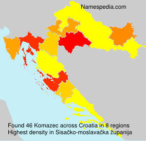Surname Komazec in Croatia Surname Komazec in Croatia