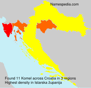 Surname Komel in Croatia Surname Komel in Croatia